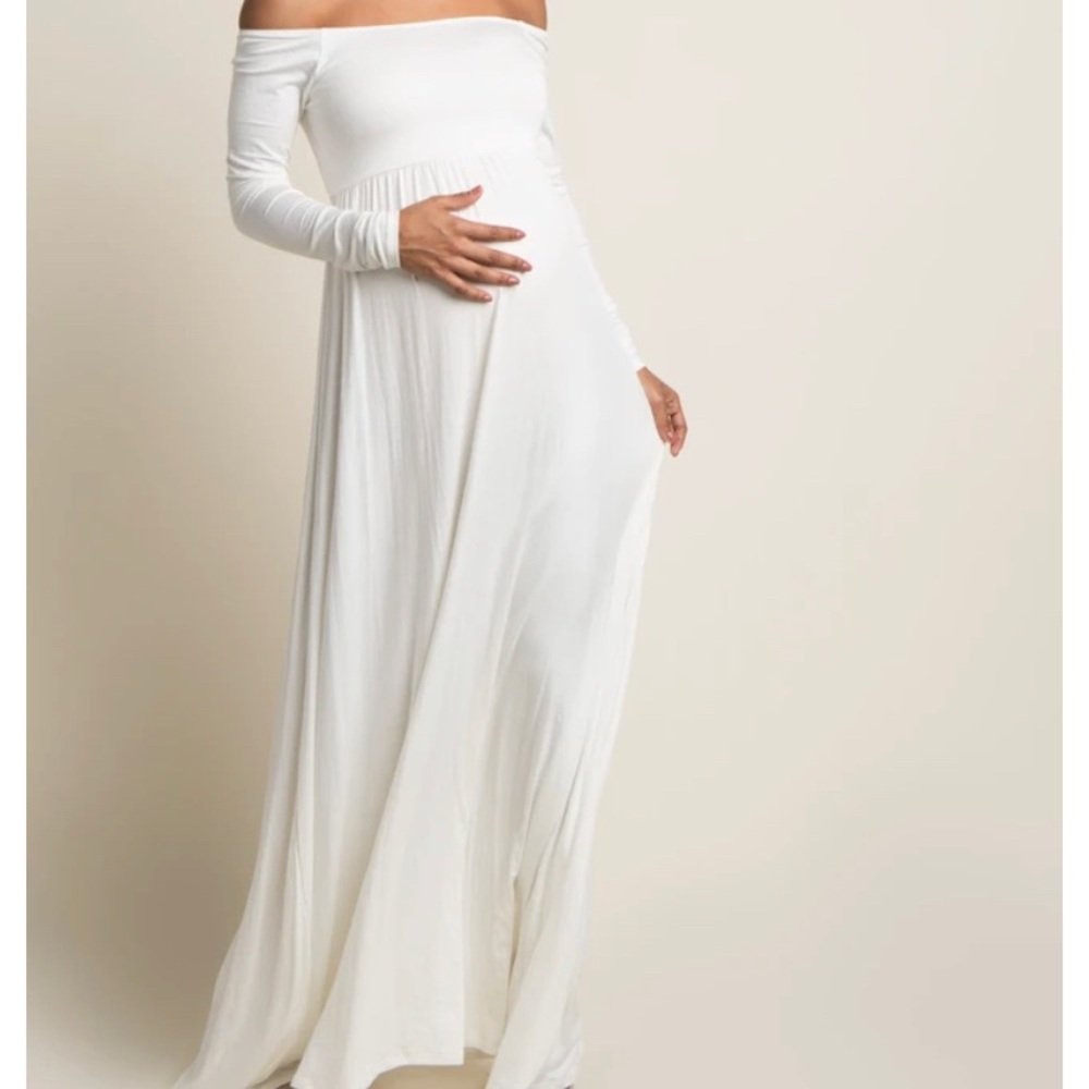 TRIED on but never worn white maxi maternity